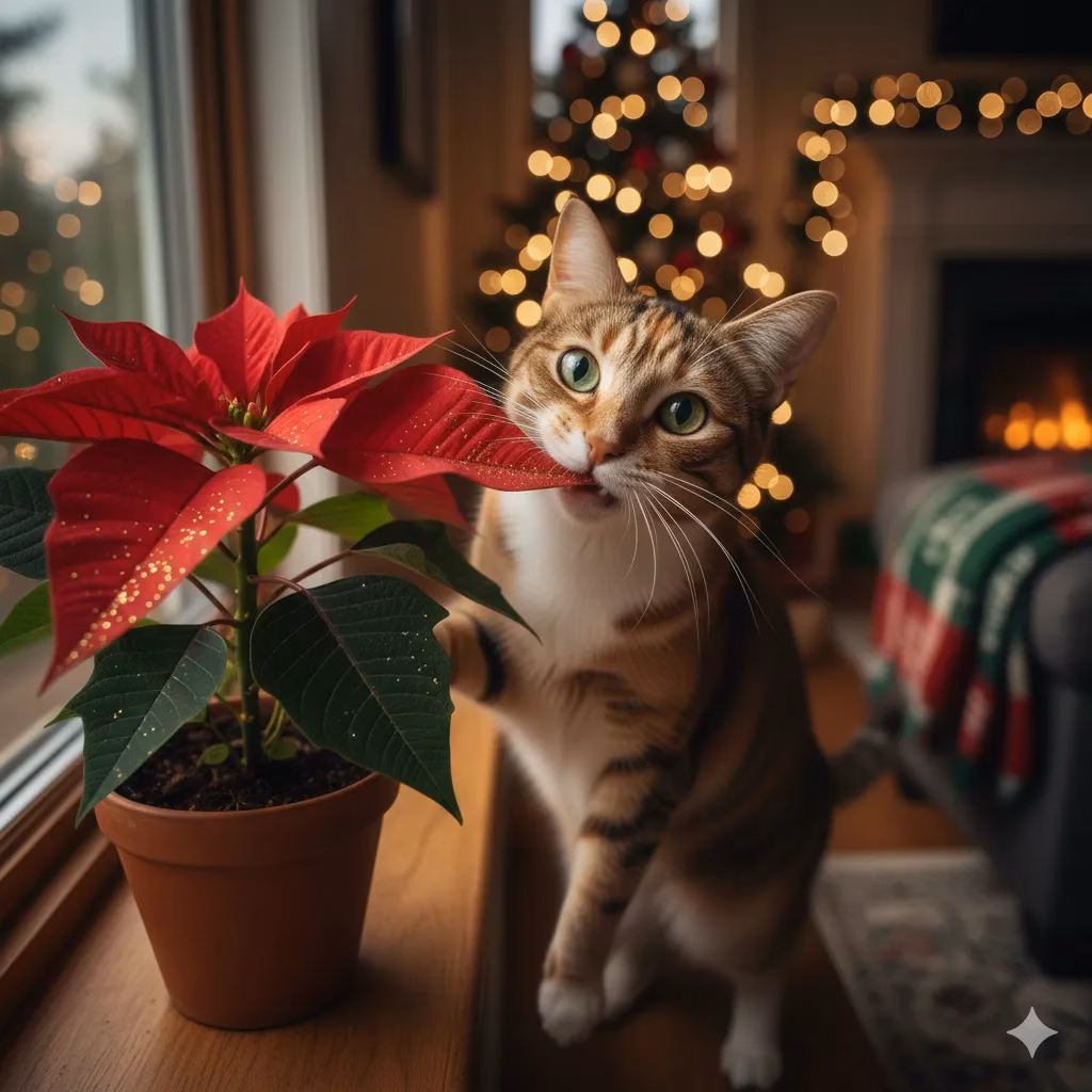 Weihnachtsstern für Katzen giftig ? Symptome & Erste Hilfe